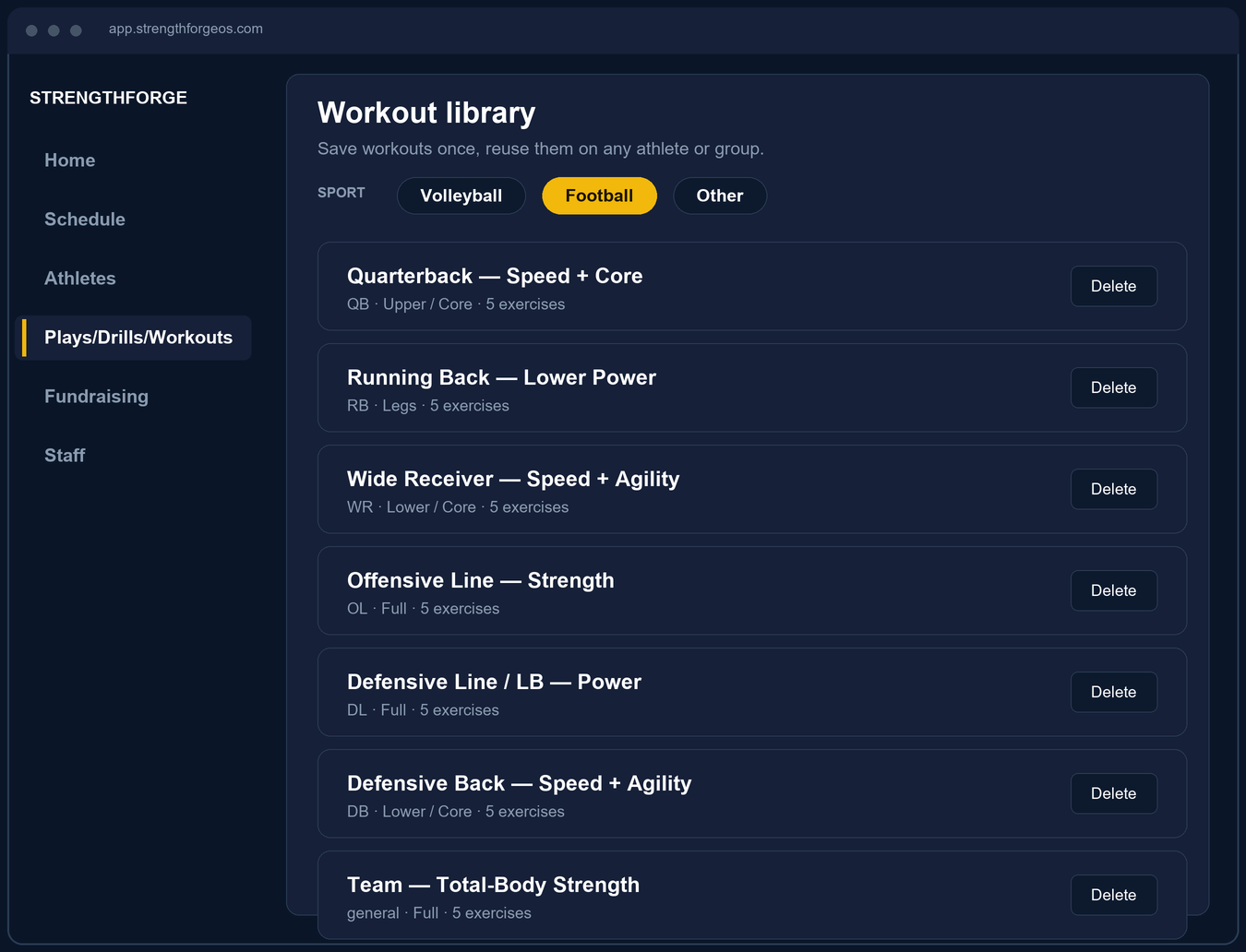 Verified athlete profile and growth